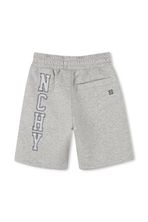 Shorts in misto cotone grigio chiaro GIVENCHY KIDS | H30714A01